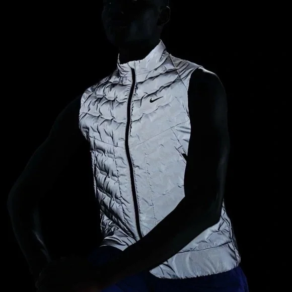 Nike Therma-Fit ADV Reflective Silver Running Vest Mens Size XXL 2XL FZ1131 New - Picture 7 of 14